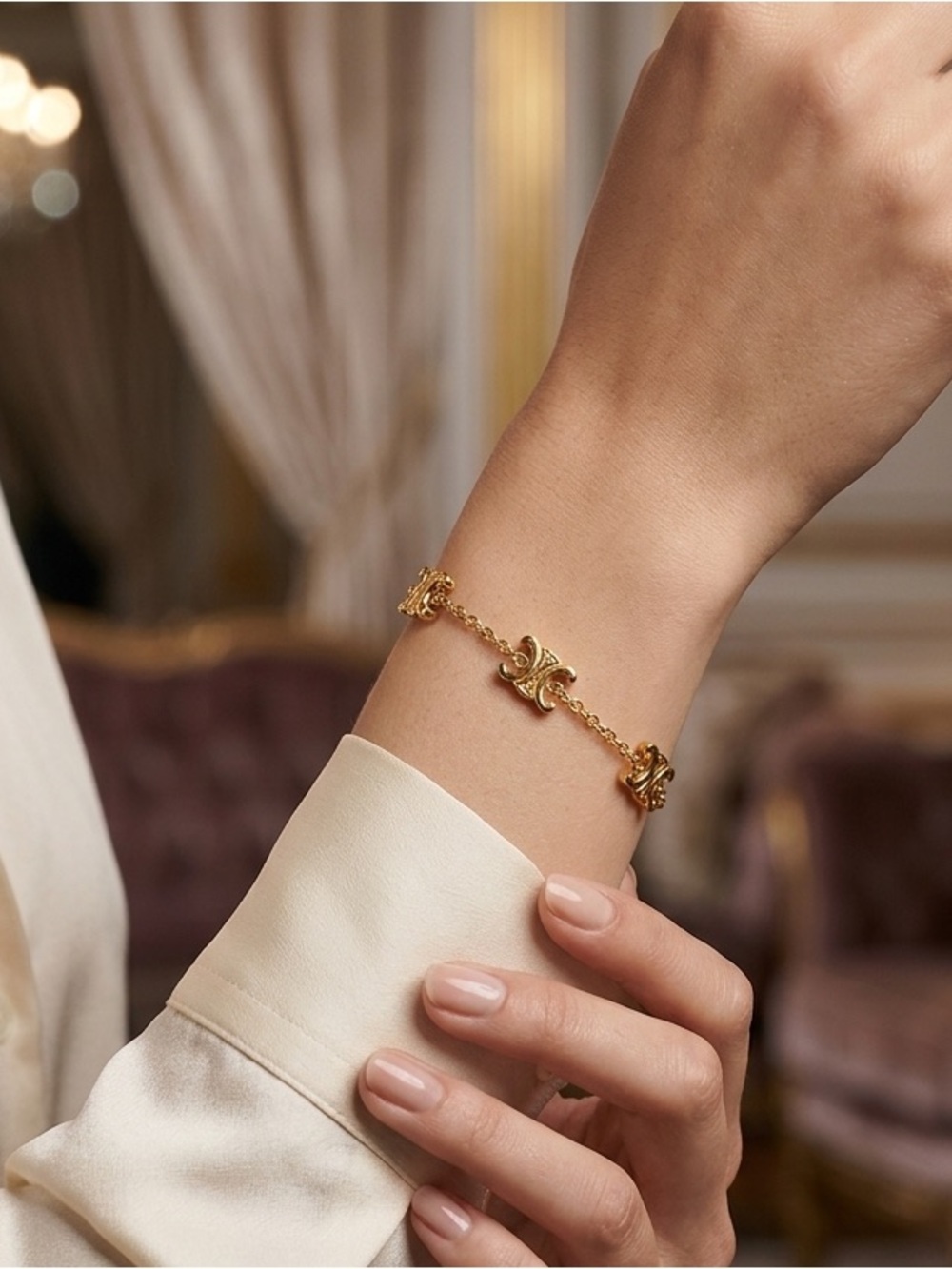 CELINE Triomphe Logo Bracelet - Picture 3 of 4